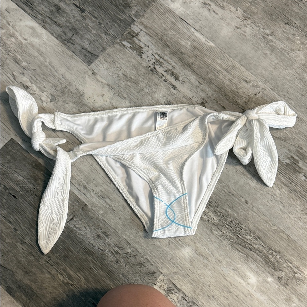 White Tie-Side Bikini Bottom